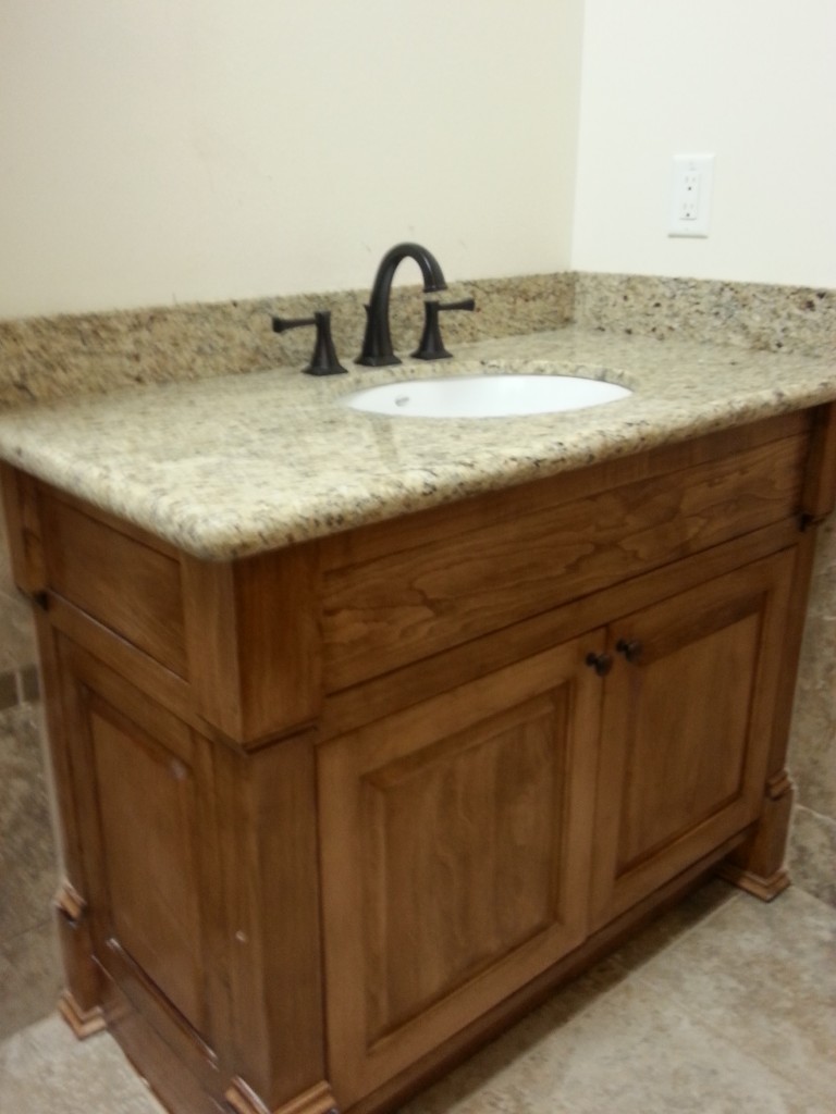 Solid Wood Bathroom Vanity with Marble Countertop Delta Home Builders