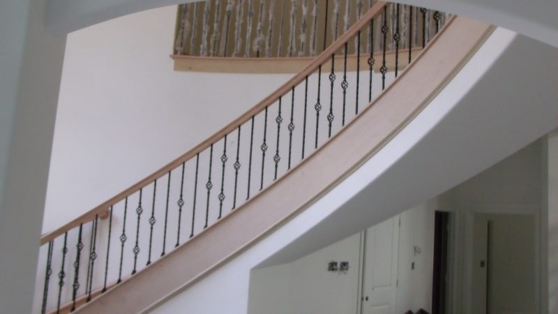 Curved staircase leading to overlook