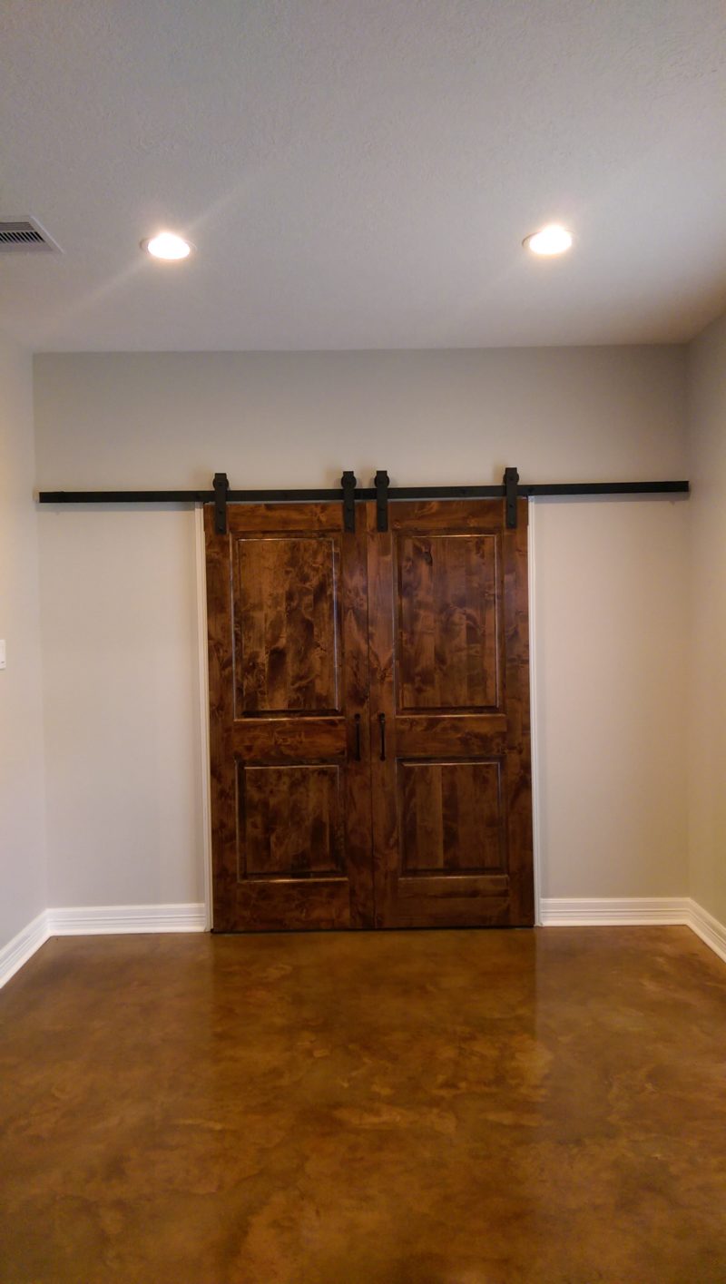 Solid wood sliding barn door
